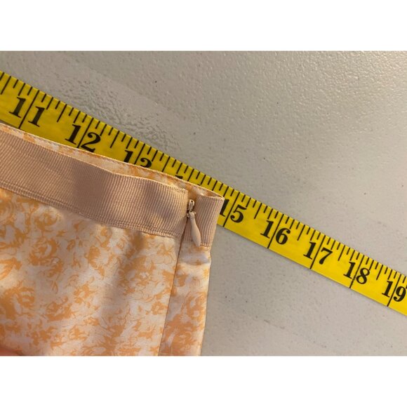 Casual Corner Womens Silk Floral Pleated Skirt Size 4 Peach & White - Picture 10 of 11